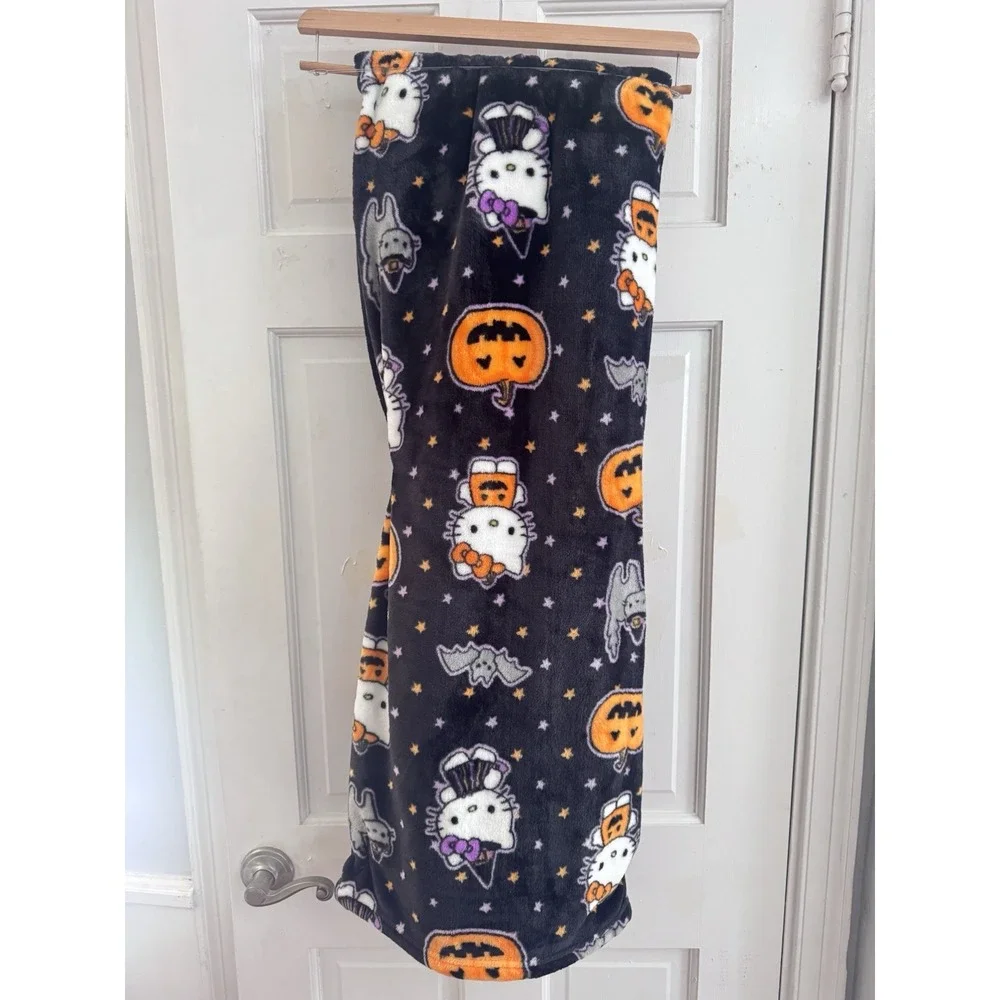 NEW 2024 Hello Kitty Halloween Cloud Throw  Costume Black‎ Blanket 60